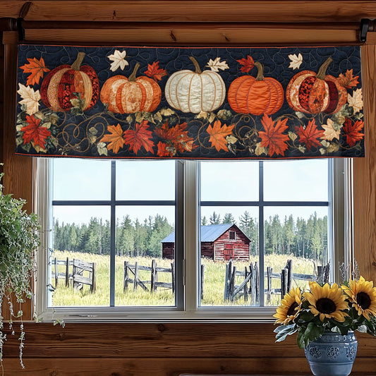 Pumpkin Patchwork WN2307078CL Quilted Valance