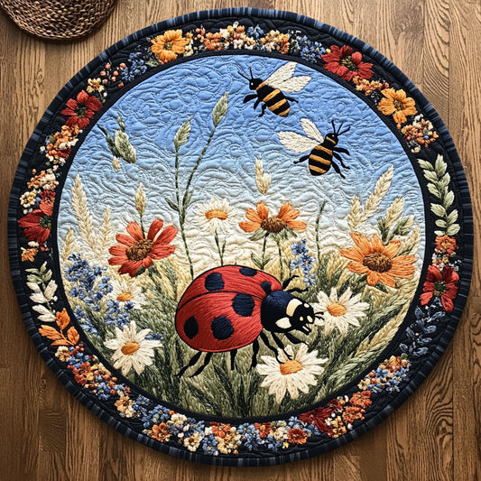 Ladybug Bees WY0805021CL Quilted Round Mat