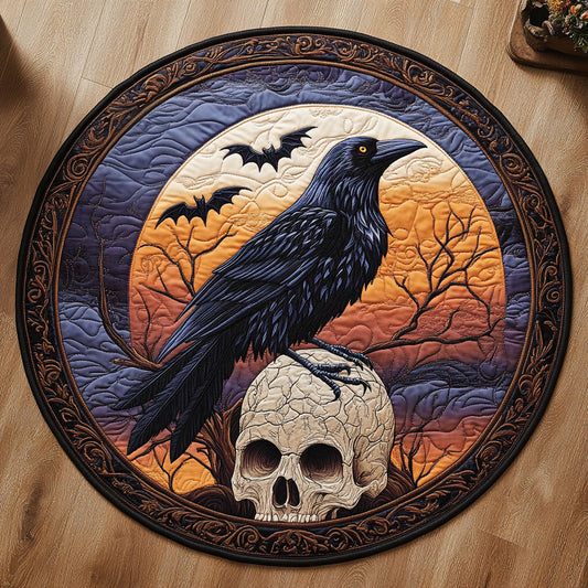 Mystic Raven Skull CW0808008CL Quilted Round Mat