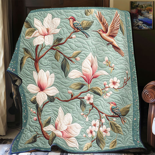 Hummingbird And White Flower WY2201071CL Quilt