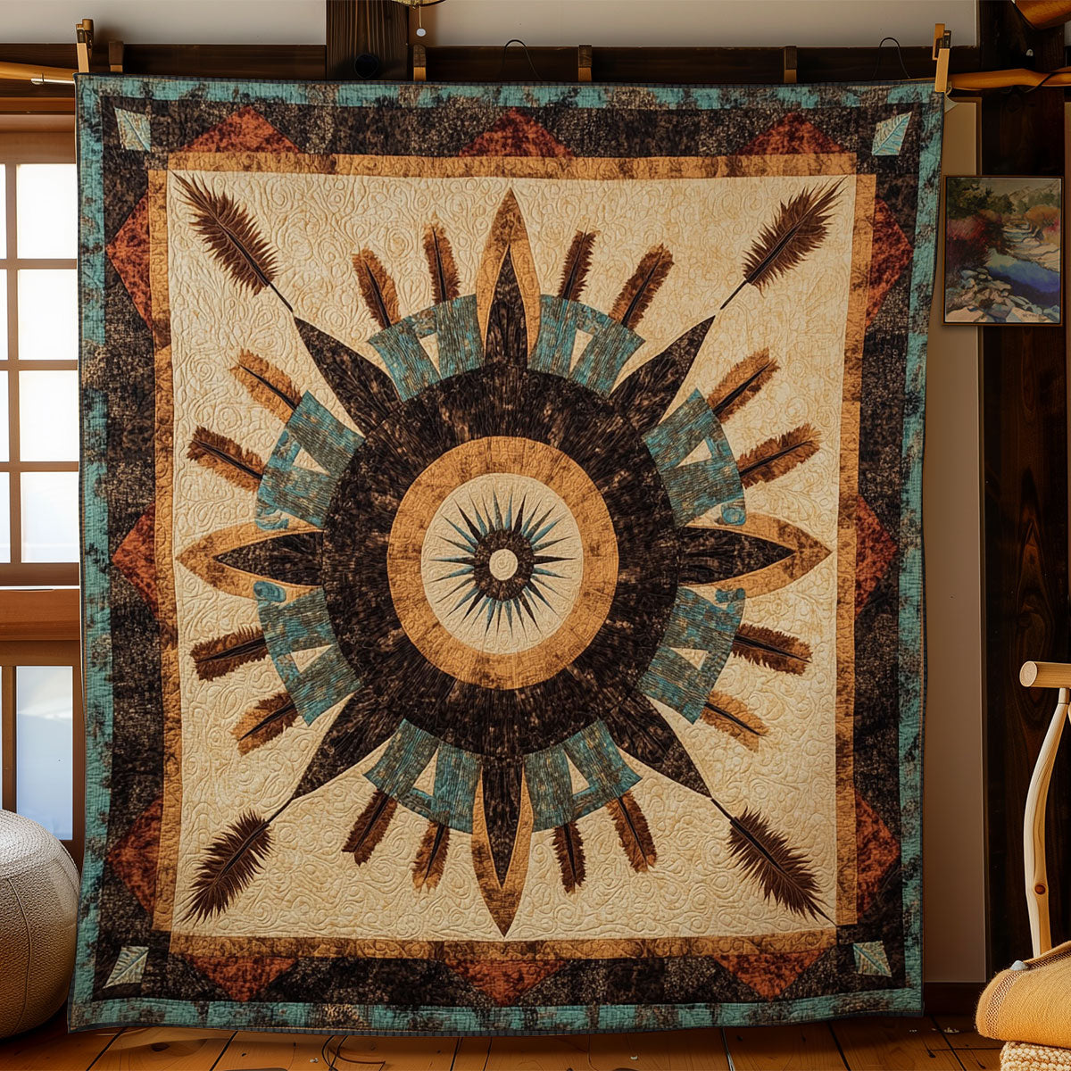 Native Feather Fire WN1407049CL Quilt