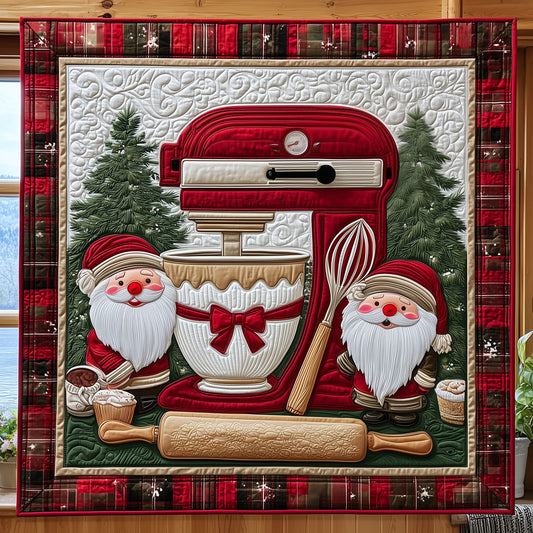 Christmas Baking Time with Joyful Gnomes XK0511001CL Quilt