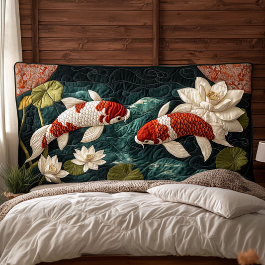 Lotus Dream Koi KL2912025CL Quilted Headboard Slipcover