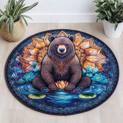 Mandala Bear CW0807032CL Quilted Round Mat