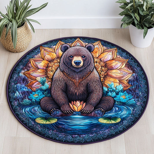 Mandala Bear CW0807032CL Quilted Round Mat