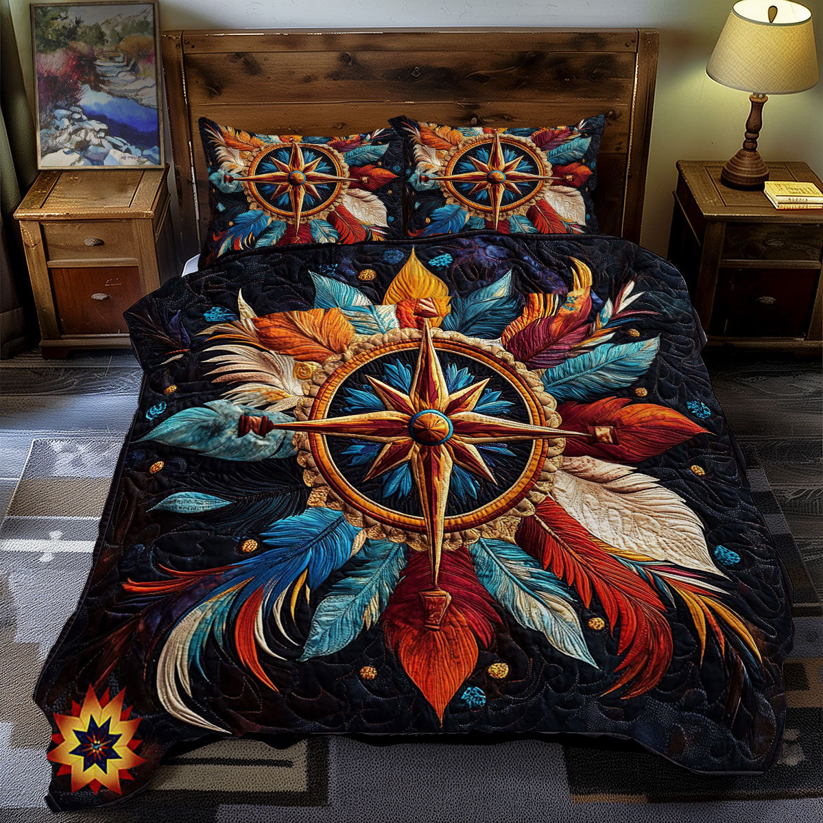 Native American Compass WY0312100CL Duvet Cover Set