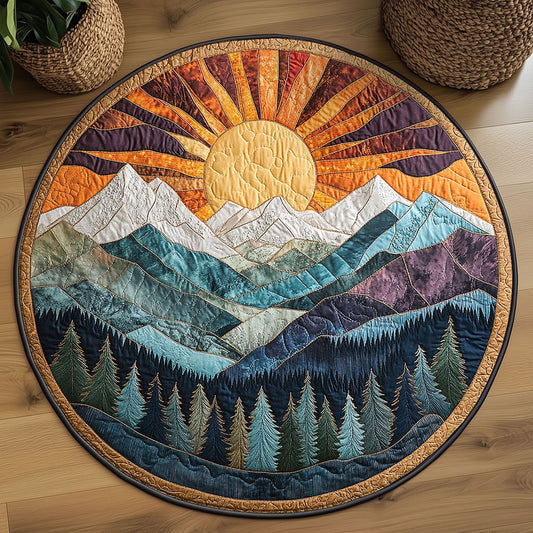 Sunset Heirloom Mountain WN1208084CL Quilted Round Mat