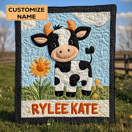 Moo Moo Nap WJ1607004CL Personalized Baby Quilt