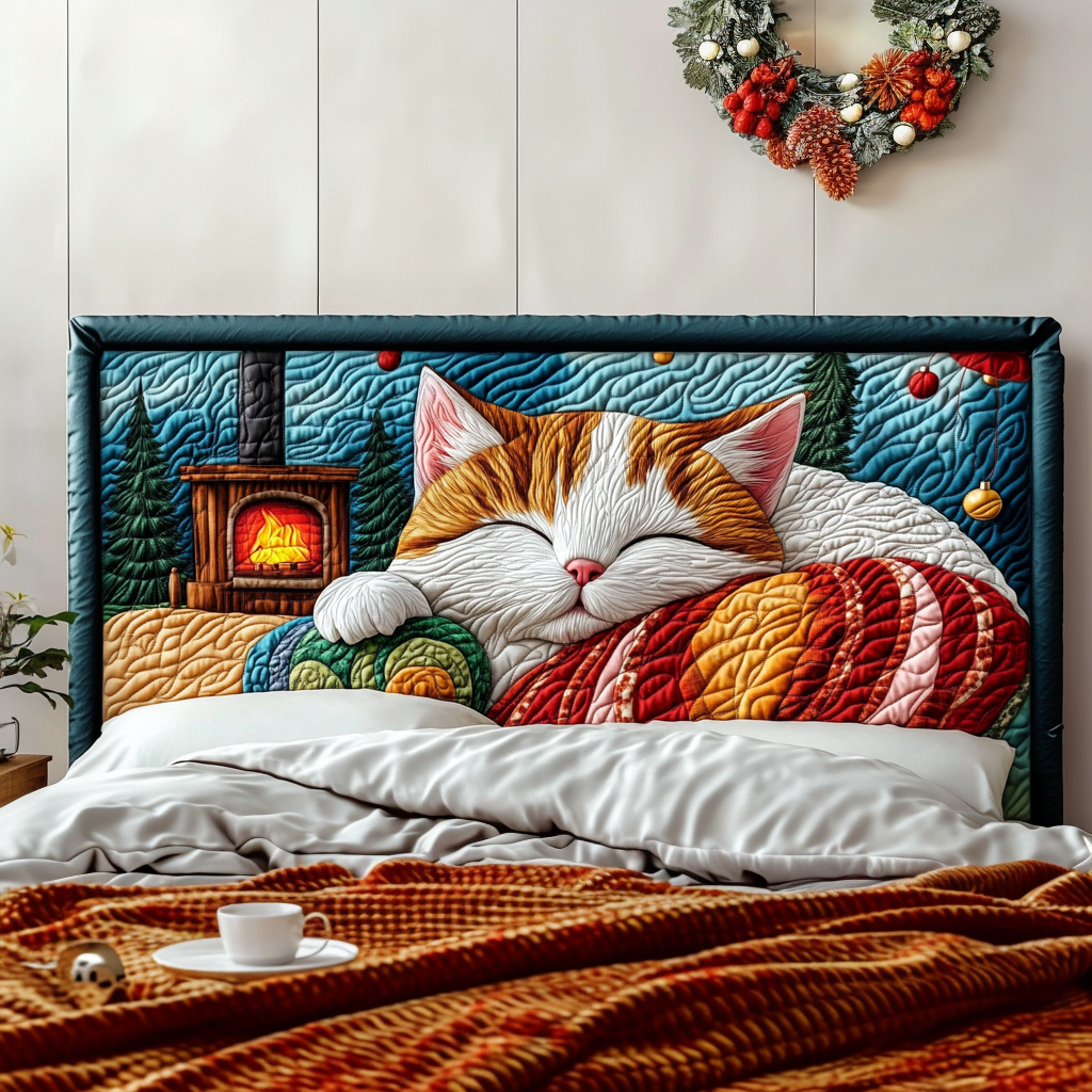 Cozy Yarn Cat KL2012001CL Quilted Headboard Slipcover