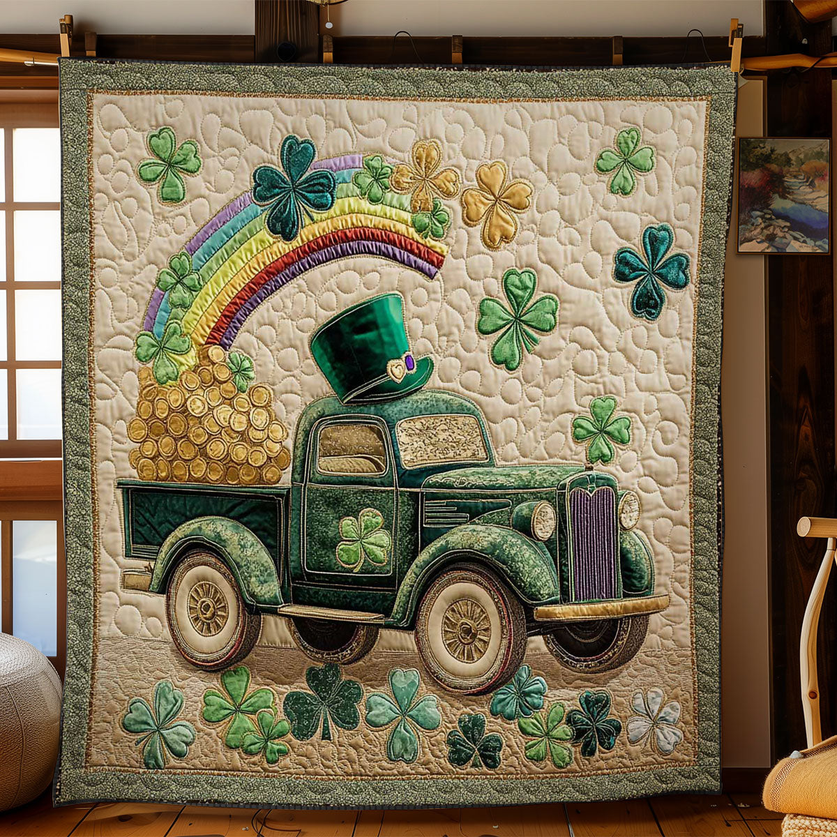 Shamrock Green Truck WN2712017CL Quilt