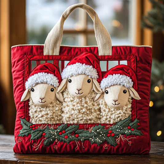 Christmas Sheep CW1711044CL Quilted Tote Bag