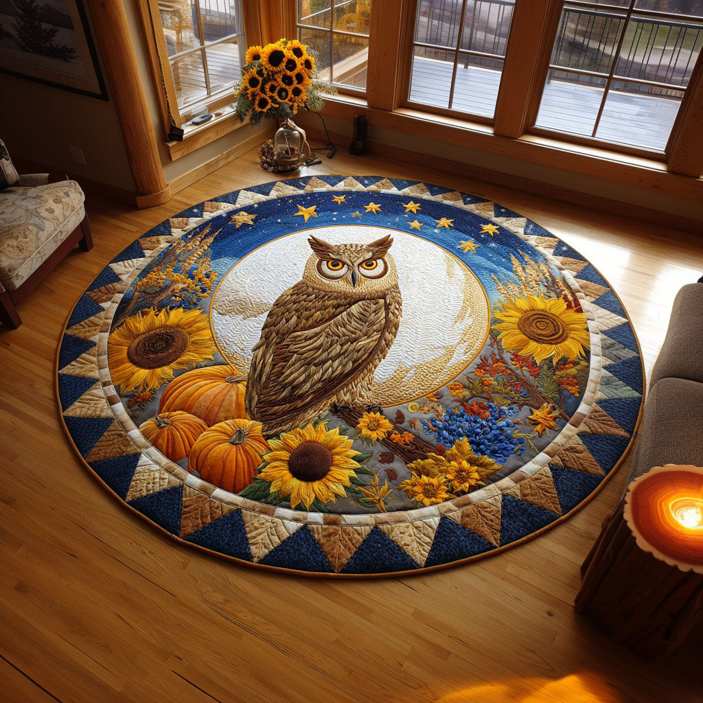 Owl Fall Charm CW1108010CL Quilted Round Mat