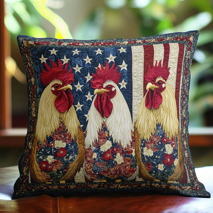 Patriotic Rooster WN1002118CL Quilt Pillow Case