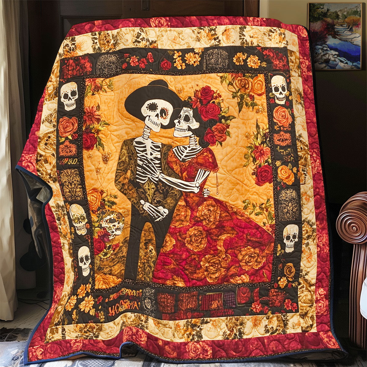 Couple Skeleton WY1802009CL Quilt