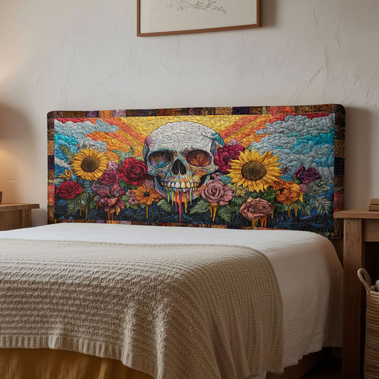 Sunburst Skull WN1312082CL Quilted Headboard Slipcover