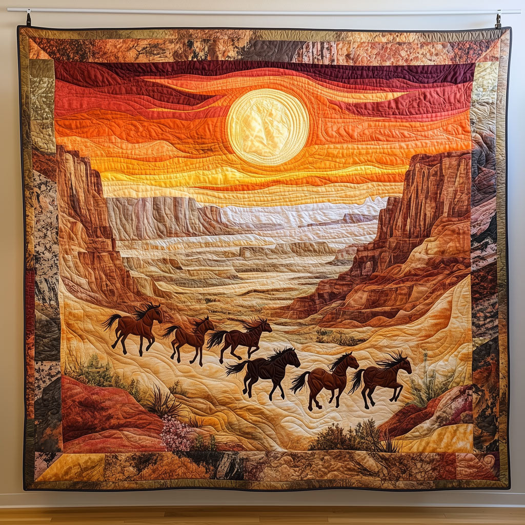 Horses Desert Run at Dusk LT0910043CL Quilt