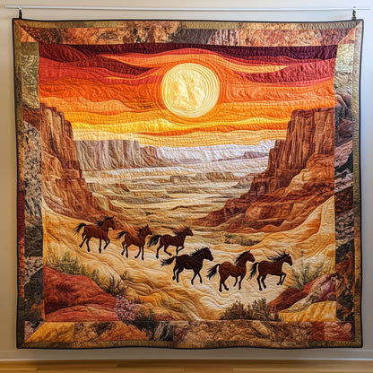 Horses Desert Run at Dusk LT0910043CL Quilt