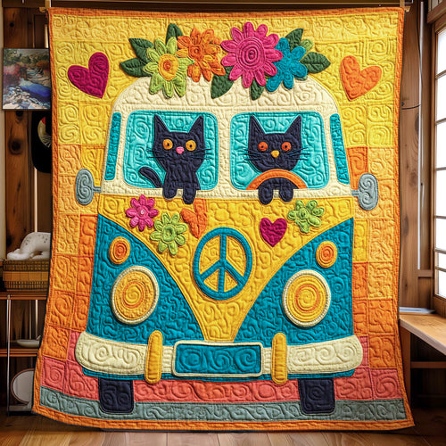 Hippie Cat CW1411010CL Quilt