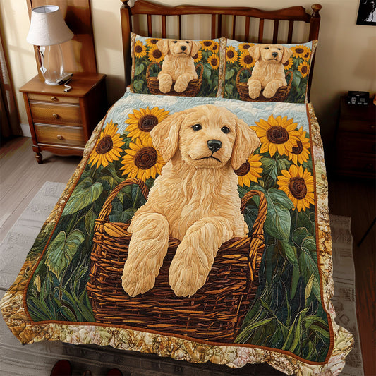 Golden Puppy Sunflower WX0312041CL Duvet Cover Set