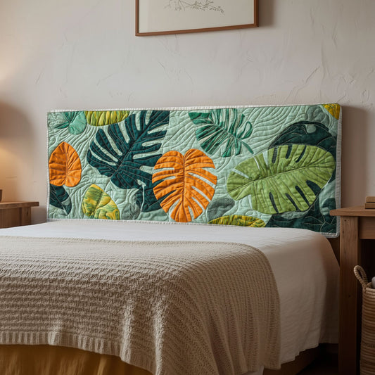 Tropical Leaves CP3112017CL Quilted Headboard Slipcover
