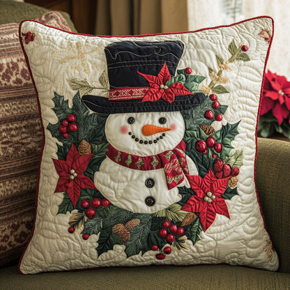 Snowman Christmas CW0110077CL Quilt Pillow Case
