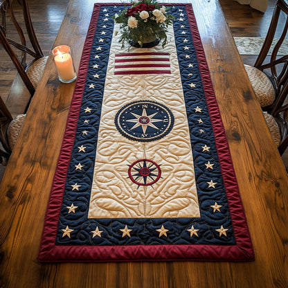 Compass Journey WN0906070CL Quilted Table Runner