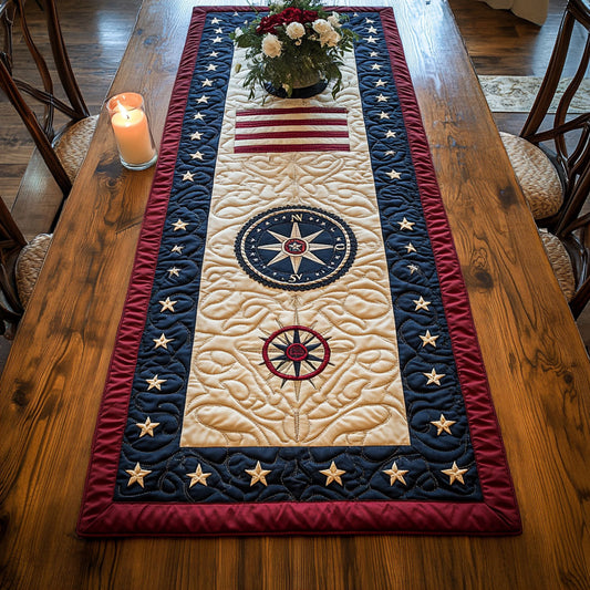 Compass Journey WN0906070CL Quilted Table Runner