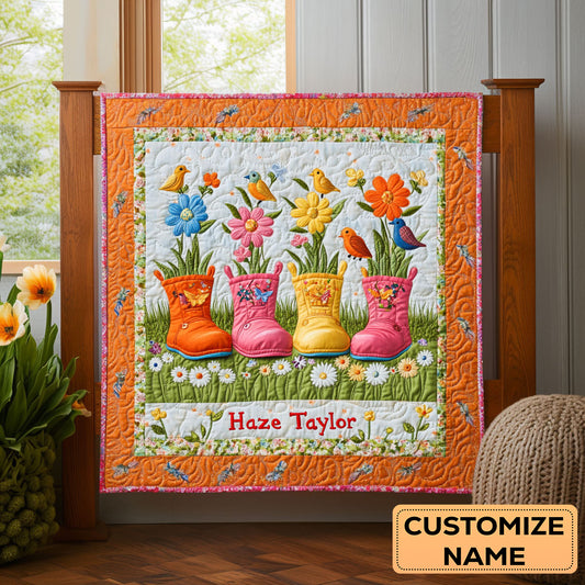 Dancing Boots WN2407024CL Personalized Baby Quilt