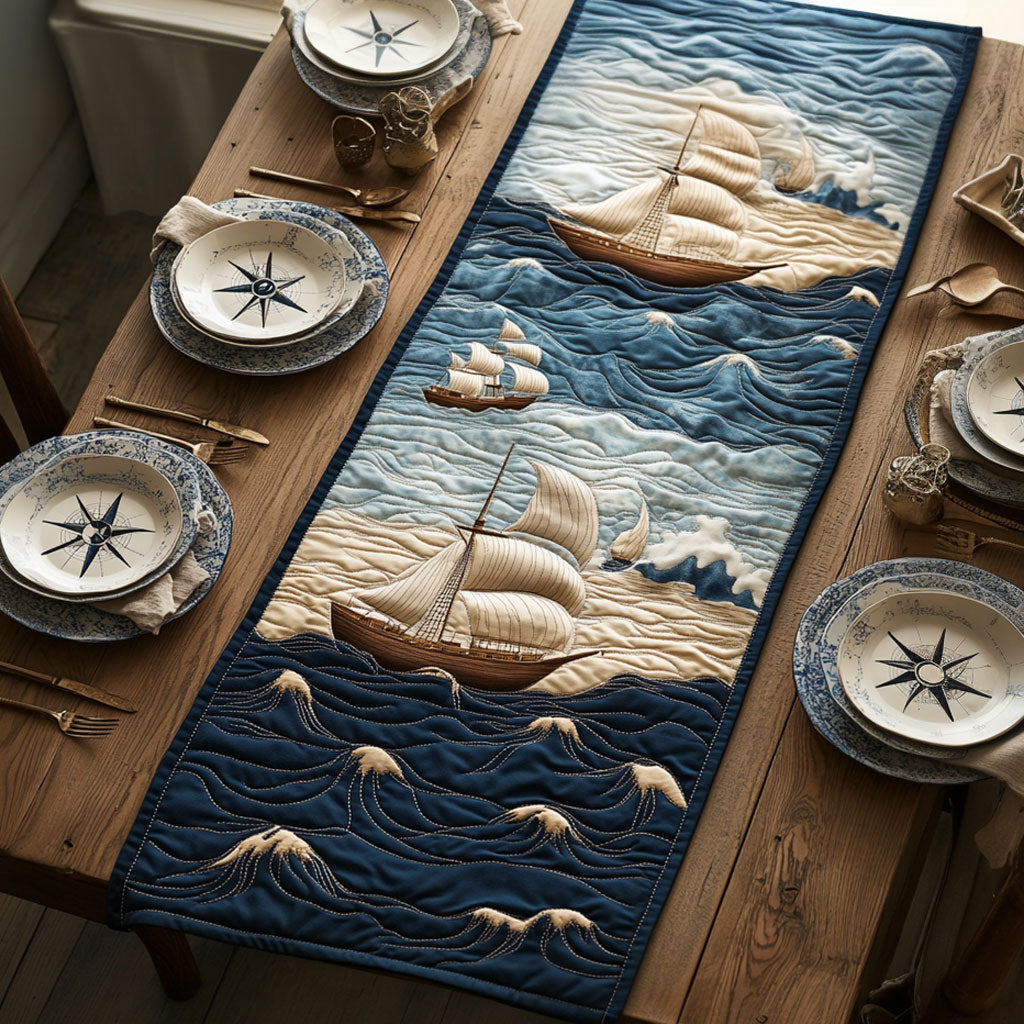Mariner’s Trail CP1606007CL Quilted Table Runner
