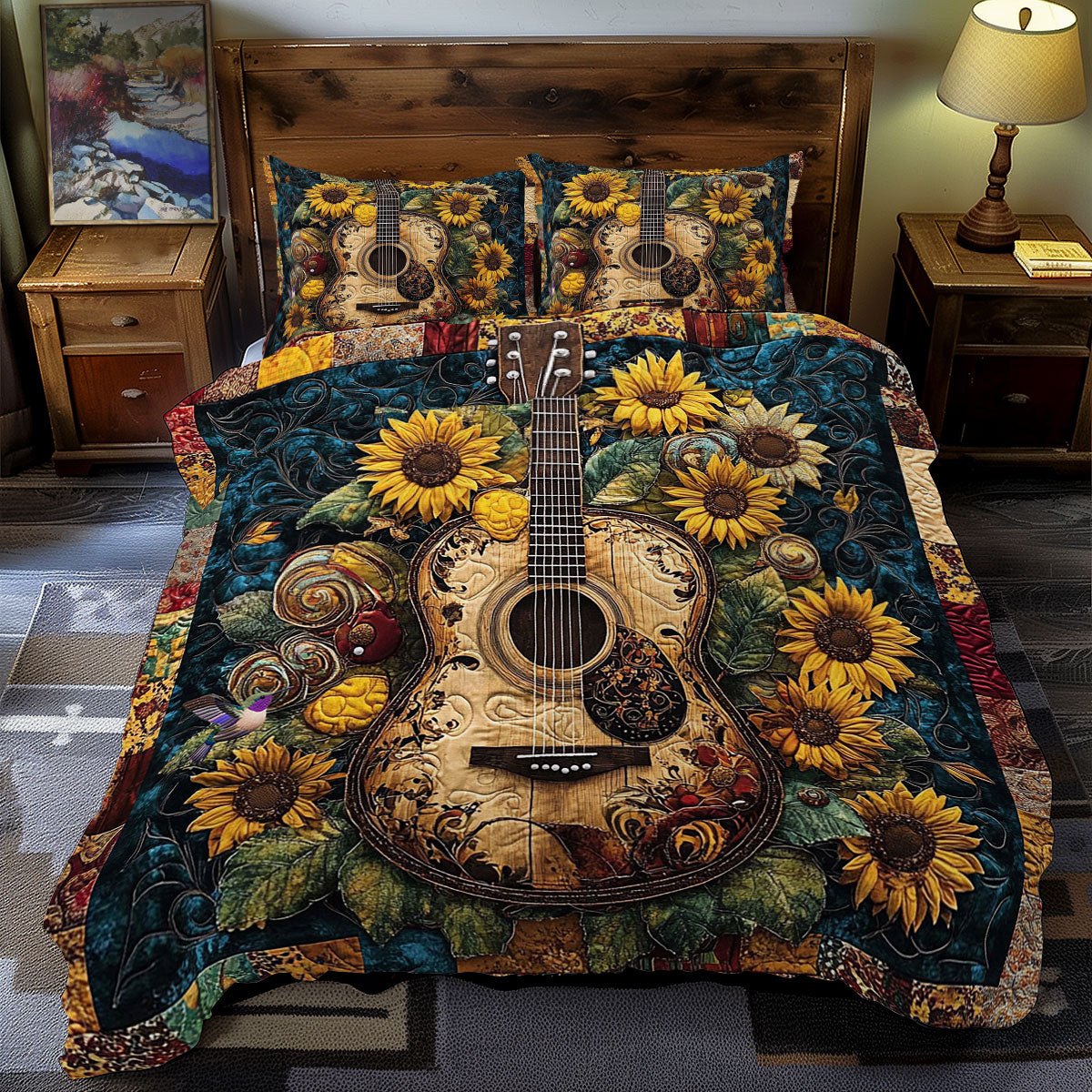 Sunflower Guitar WY2012031CL Duvet Cover Set