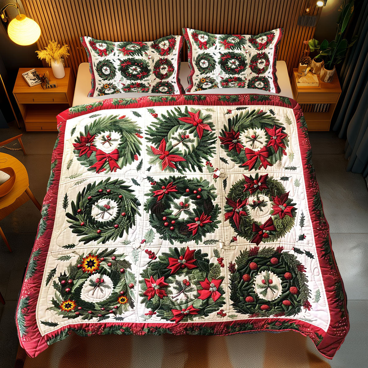 Christmas Wreath Collection WP2211012CL Duvet Cover Set