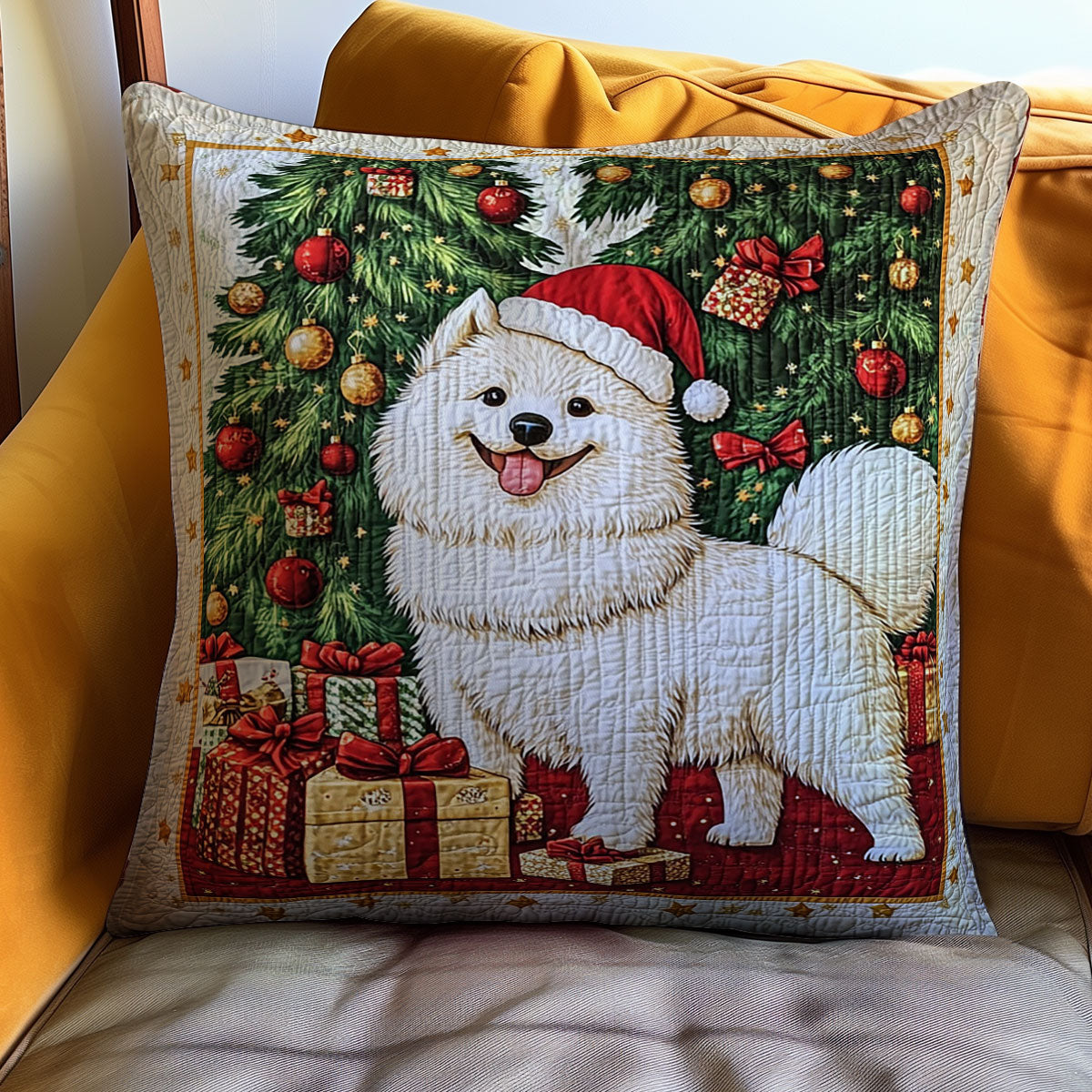 Christmas Samoyed WJ2310030CL Quilt Pillow Case