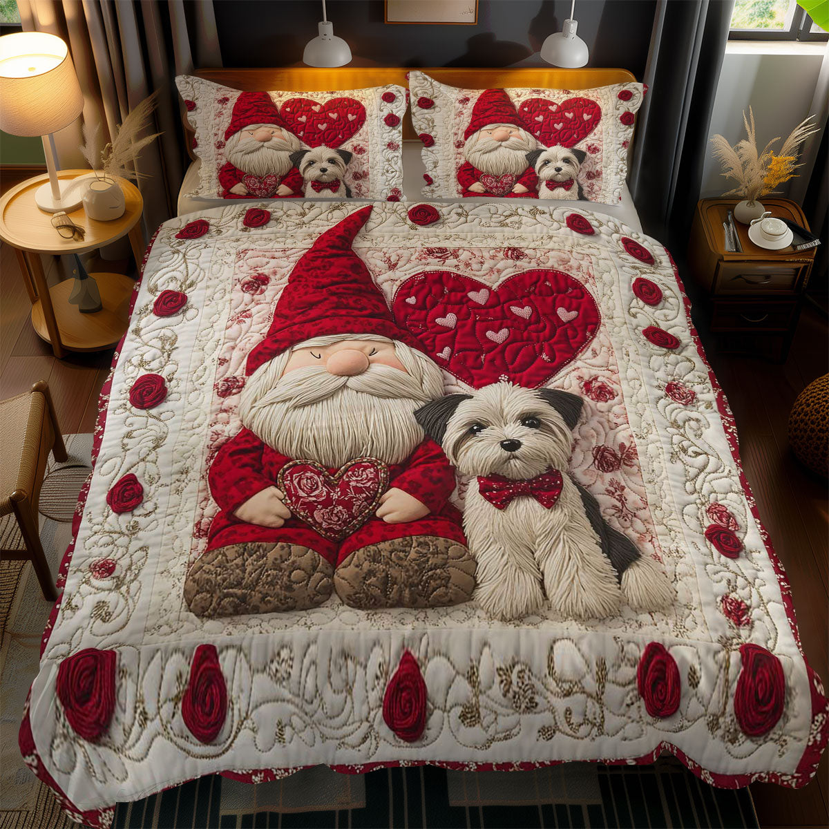 Love Gnome And Schnauzer WN0801090CL Duvet Cover Set