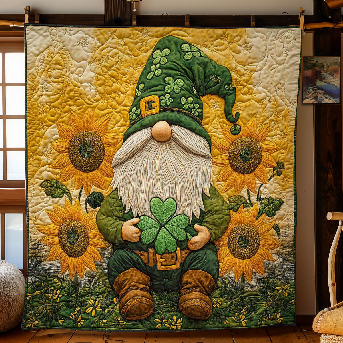 Sunflower Patch Gnome WN3112025CL Quilt