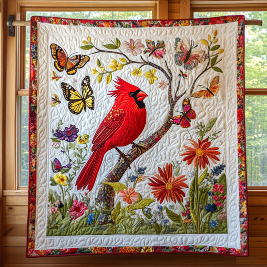 Cardinal in Garden CW0907008CL Quilt