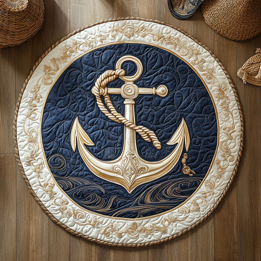 Ornate Anchor WY1106034CL Quilted Round Mat