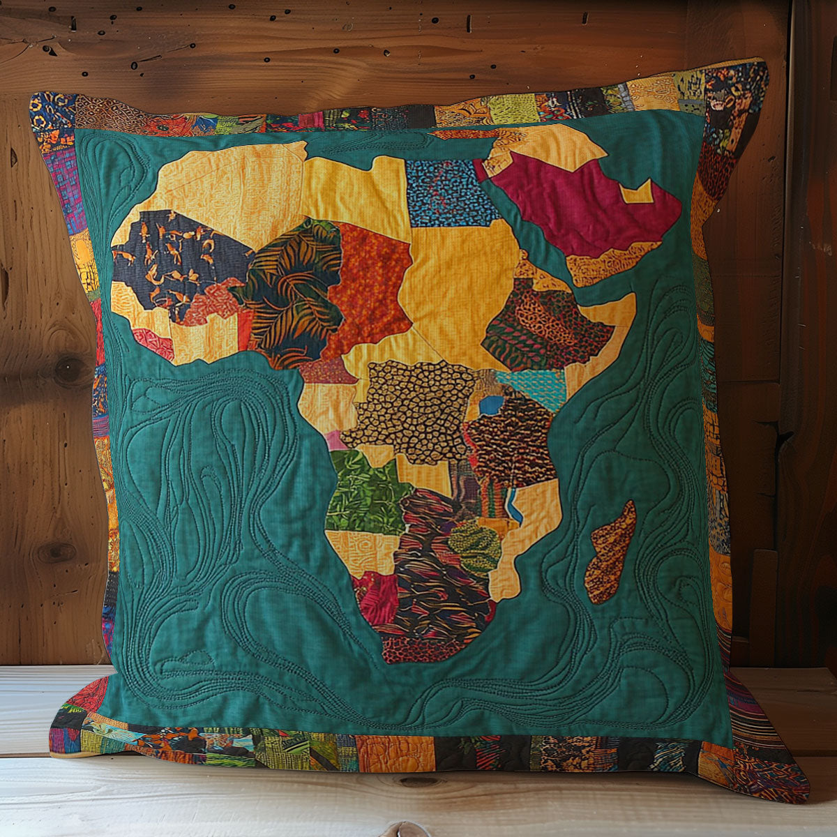 Cushion Africa Map WY0803010CL Quilt Pillow Case
