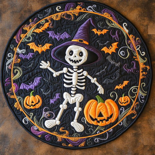 Jolly Bones WY2507074CL Quilted Round Mat