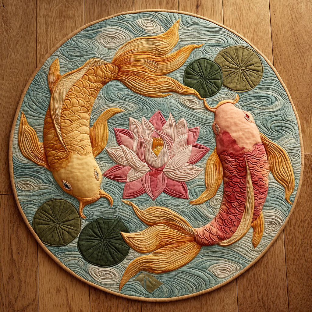 Waves of Serenity CW0409009CL Quilted Round Mat