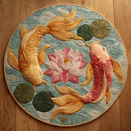 Waves of Serenity CW0409009CL Quilted Round Mat