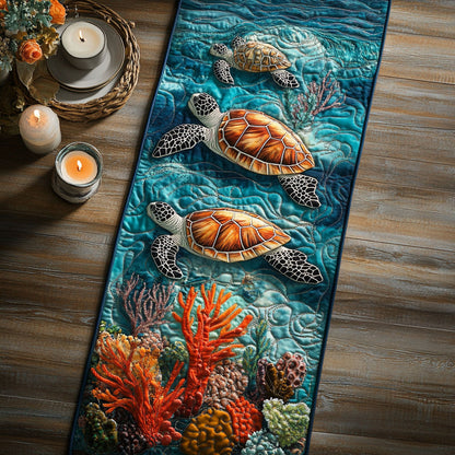 Sea Turtle CW2006047CL Quilted Table Runner