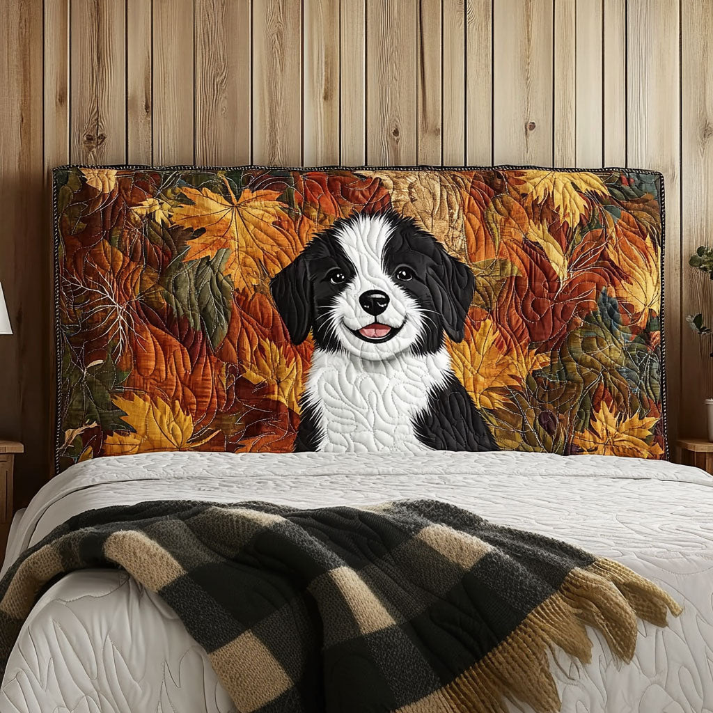 Cute Border Collie QA2012009CL Quilted Headboard Slipcover