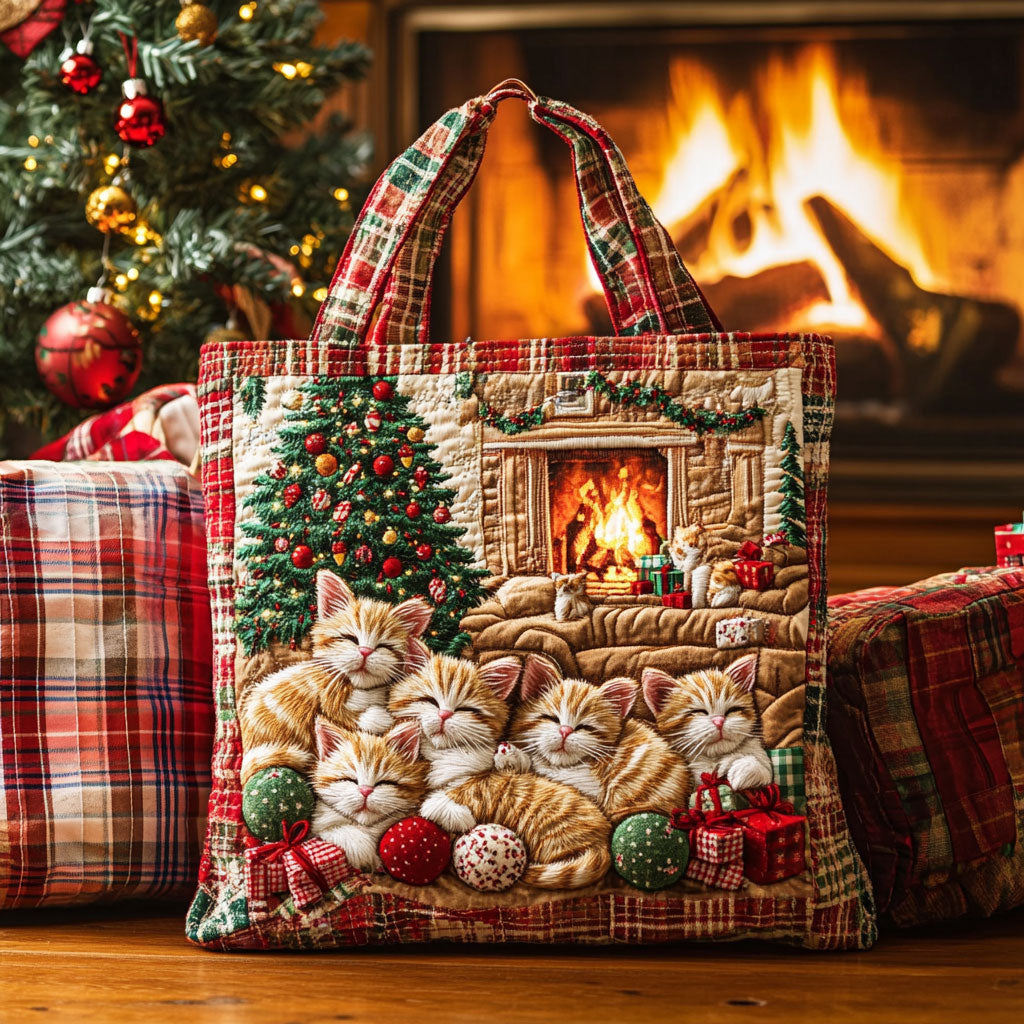 Cat Holiday Spirit WN1211016CL Quilted Tote Bag