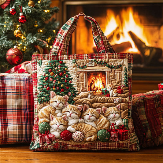 Cat Holiday Spirit WN1211016CL Quilted Tote Bag