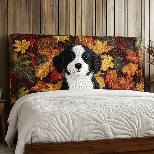 Cute Border Collie QA2012008CL Quilted Headboard Slipcover
