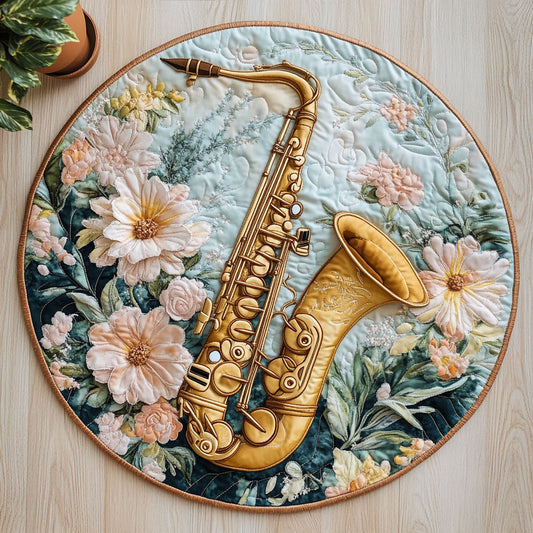 Blooming Saxophone CW0306005CL Quilted Round Mat
