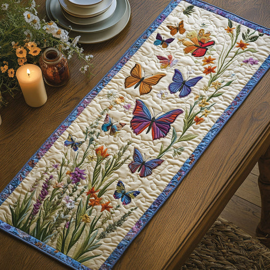 Bloom Butterfly Garden CW1606007CL Quilted Table Runner