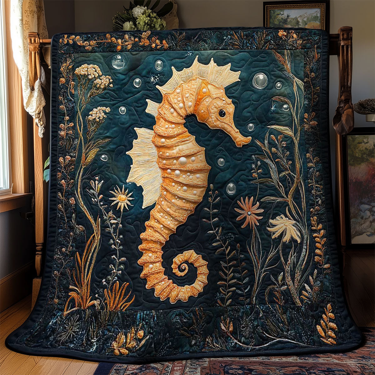 Ocean Seahorse Magic WN2503101CL Quilt