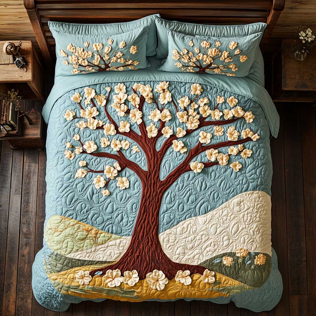 White Dogwood Tree WP3112030CL Duvet Cover Set