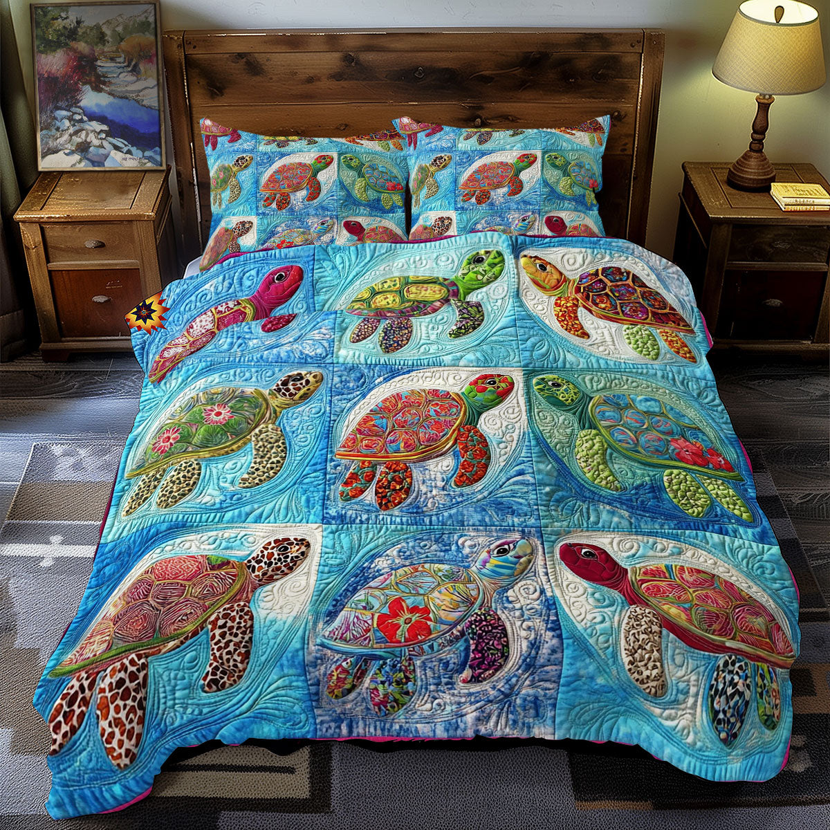 Colorful Turtle Shell WY2412012CL Duvet Cover Set